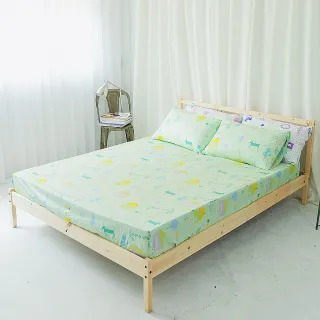 【米夢家居】原創夢想家園-台灣製造100%精梳純棉單人3.5尺床包兩件組(青春綠)