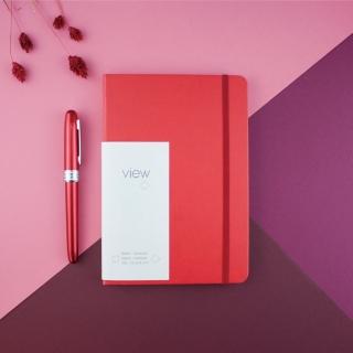 【綠的事務用品】眼色View-32K精裝空白筆記本-紅