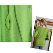 【玄太】葉形細縷空舒適針織罩衫(綠)