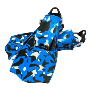 【AQUATEC】FN-400 MCS 負浮力迷彩噴射蛙王 迷彩藍色(潛水蛙蛙 負浮力蛙鞋)