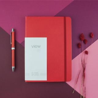【綠的事務用品】眼色View-25K精裝橫線筆記本-紅