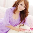 【lingling】PA691全尺碼-溫柔氣質花漾蕾絲細肩帶洋裝+睡袍(柔情紫)