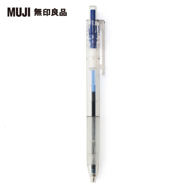 MUJI 無印良品 透明管原子筆/0.7mm/藍