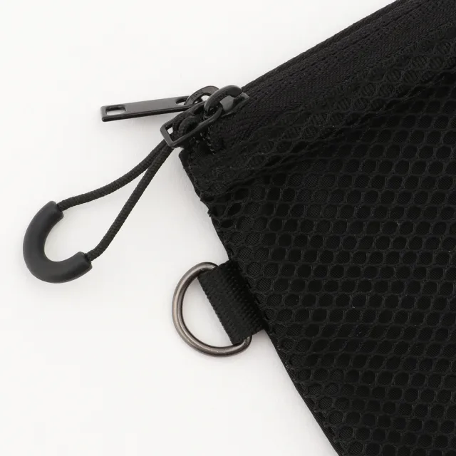 【MUJI 無印良品】聚酯纖維雙拉鍊袋S/黑/約10x13.5cm