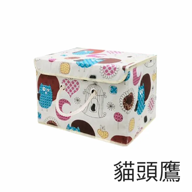 【E.dot】日式棉麻掀蓋摺疊收納箱/收納籃/整理箱