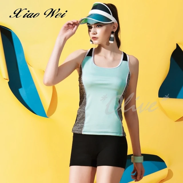 SeasonsBikini 格紋小背心三件套泳衣-357(紅