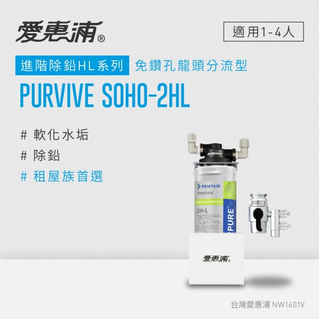 【EVERPURE 愛惠浦】PURVIVE SOHO-2HL生飲級單道式廚上型淨水器(DIY安裝)