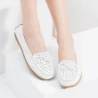 【G.Ms.】MIT系列-軟Q牛皮蝴蝶結沖孔莫卡辛鞋(白色)