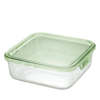 【iwaki】耐熱玻璃方形微波保鮮盒1.2L(綠色)