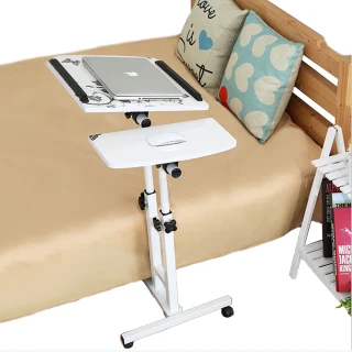 【VENCEDOR】床邊可升降360度旋轉雙桿電腦桌/懶人桌(電腦桌  懶人床邊桌筆電用 折疊方便桌 -1入)