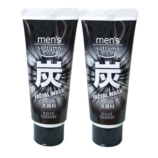 【日本KOSE】softymo男用去角質炭洗面乳130g(2入組)