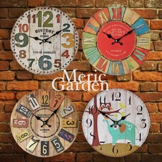 【Meric Garden】風格仿舊裝飾壁掛式時鐘/壁鐘/掛鐘(多款任選)