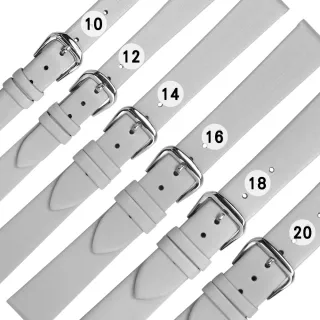 【Watchband】各品牌通用 質感別緻 百搭款 柔軟 真皮錶帶(灰色)