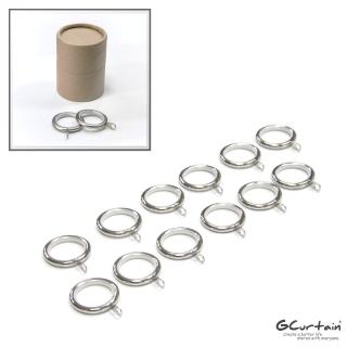 【GCurtain】金屬靜音窗簾環 掛勾孔 #RSG002K 12入/組(消音環、吊環、內圈Φ30mm)