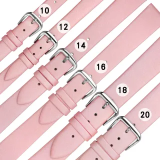 【Watchband】各品牌通用 質感別緻 百搭款 柔軟 真皮錶帶(粉色)