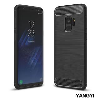 【YANG YI 揚邑】Samsung Galaxy S9 5.8吋 碳纖維拉絲紋軟殼散熱防震抗摔手機殼