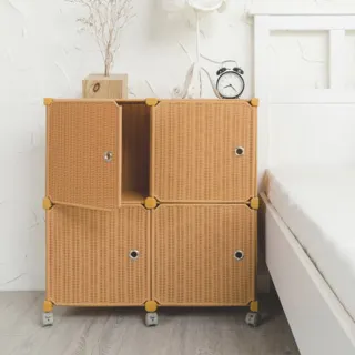 【藤立方Rattan Cube】組合2層4格收納置物櫃