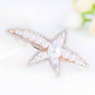 【Angel】法國氣質宴會珍珠水鑽蝴蝶結造型髮夾(兩種款式可選)
