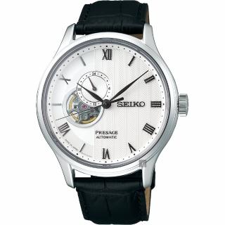 【SEIKO 精工】Presage 開芯羅馬小鏤空機械錶-41.8mm 送行動電源(4R39-00W0P SSA379J1)