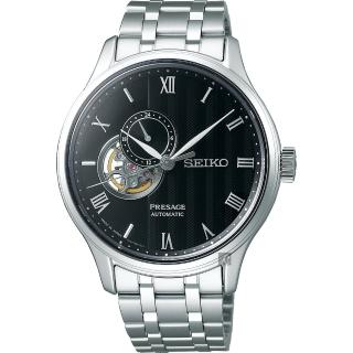 【SEIKO 精工】Presage 開芯羅馬小鏤空機械錶-41.8mm 母親節 禮物 送禮(4R39-00W0D SSA377J1)