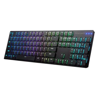 【TESORO 鐵修羅】GRAM XS G12超薄型機械鍵盤RGB-青軸中文-黑