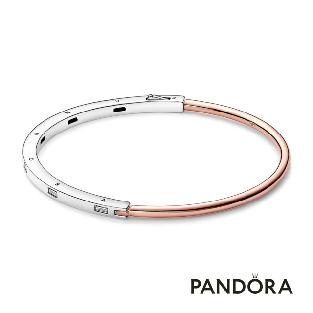 【Pandora 官方直營】Pandora Signature I-D 雙色密鑲寶石手環