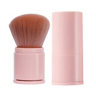 【彩妝用具】便攜式伸縮附蓋蜜粉刷(修容 軟毛 粉底刷 粉餅 定妝 散粉刷 高光刷 腮紅刷 化妝刷具 美妝用品)