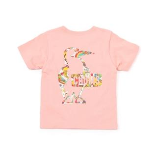 【CHUMS】CHUMS 休閒 Kids Booby Logo Rainbow Islands T短袖上衣 珊瑚紅(CH211320R016)