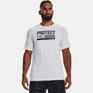 【UNDER ARMOUR】上衣 男款 短袖上衣 運動 PROTECT THIS HOUSE 白 1379022-100