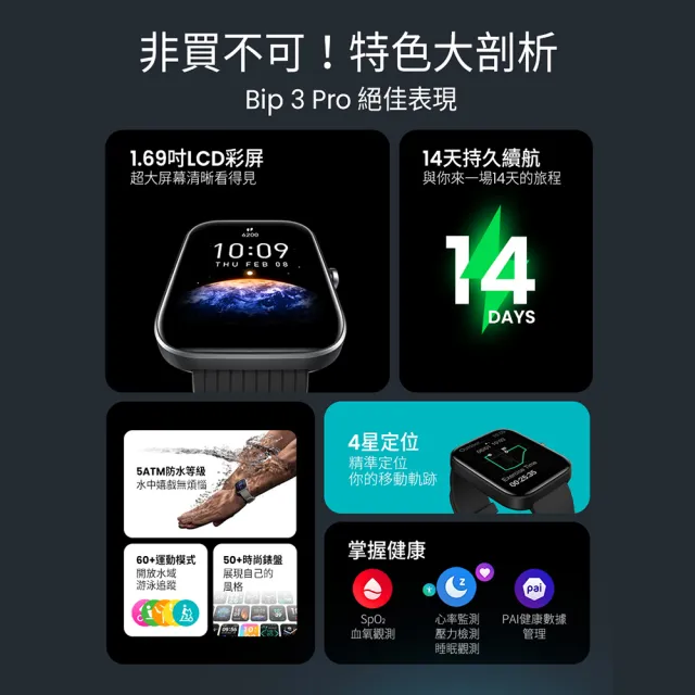 Amazfit 華米】Bip 3 Pro智慧手錶1.69吋- momo購物網- 好評推薦-2023年11月