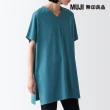 【MUJI 無印良品】女棉混涼感V領長版衫(共4色)
