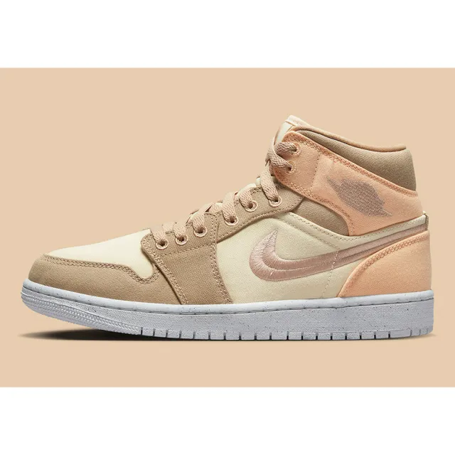 NIKE 耐吉】休閒籃球鞋運動鞋WMNS AIR JORDAN 1 MID SE 女沙色