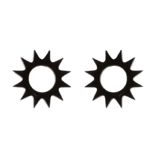 【VIA】白鋼耳釘 太陽耳釘/星空系列 小太陽造型白鋼耳釘(黑色)