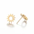 【VIA】白鋼耳釘 太陽耳釘/星空系列 小太陽造型白鋼耳釘(金色)