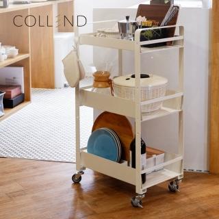 【日本COLLEND】加大款鋼製三層收納置物推車-DIY-2色可選(置物車/收納推車/整理架)
