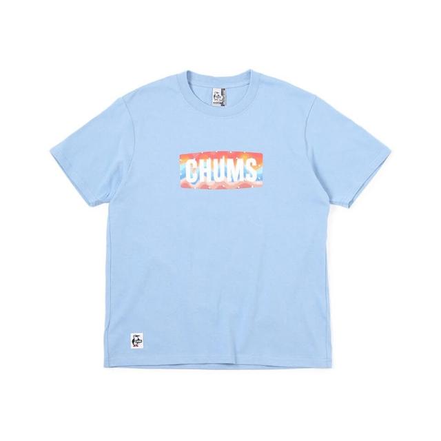 【CHUMS】CHUMS 休閒 CHUMS Logo Stars and Stripes T短袖上衣 天空藍(CH012388A056)