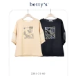 【betty’s 貝蒂思】燙金幾何線條印花雪紡七分袖上衣(共二色)