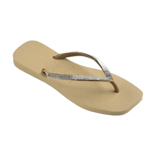 【havaianas 哈瓦仕】拖鞋 女鞋 夾腳拖 方形 亮片 變色 沙灰色 4148272-0154W(哈瓦士)