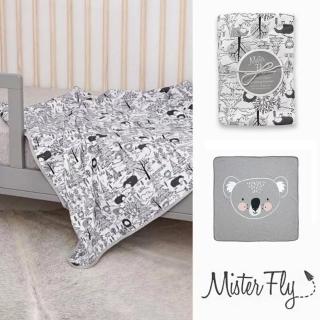 【澳洲 Mister fly】時尚手繪風動物純棉嬰兒毯/蓋毯/包被(無尾熊.綿羊森林)