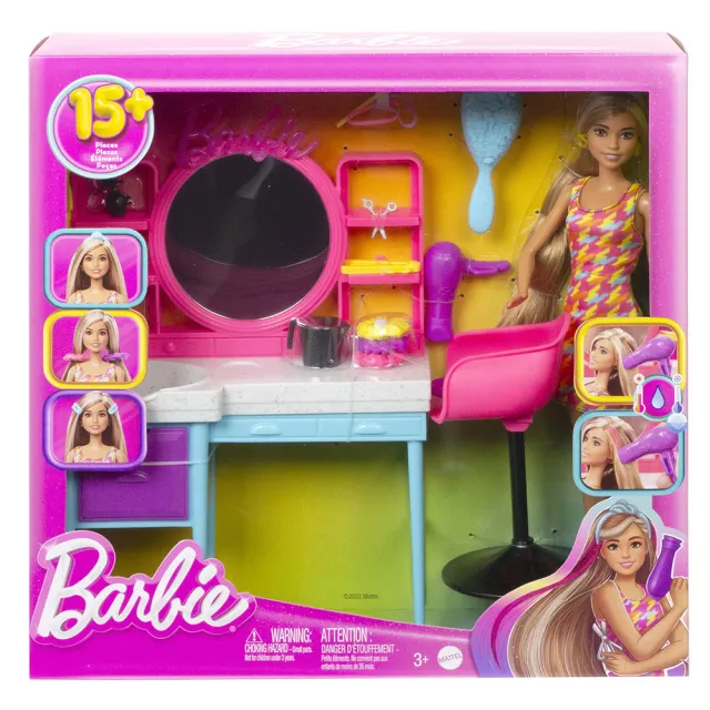 【Barbie 芭比】時尚沙龍玩頭髮遊戲組