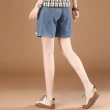 【米蘭精品】牛仔褲單寧短褲(寬鬆簡約五分直筒女褲子74fm36)