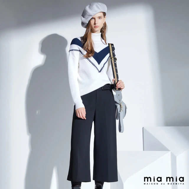 【mia mia】金屬飾環寬口長褲