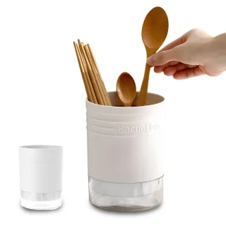 【廚房用品】簡約餐具收納分格瀝水筒-底可拆(筷子筒 瀝水架 刀架 筷籠 餐具收納 置物桶) 