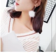 【BBHONEY】韓版耳飾 氣質必備簡約垂墜式毛球耳環(網美必備款)