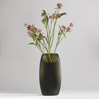 【3,co】玻璃月型口扁平花器-綠(9號)