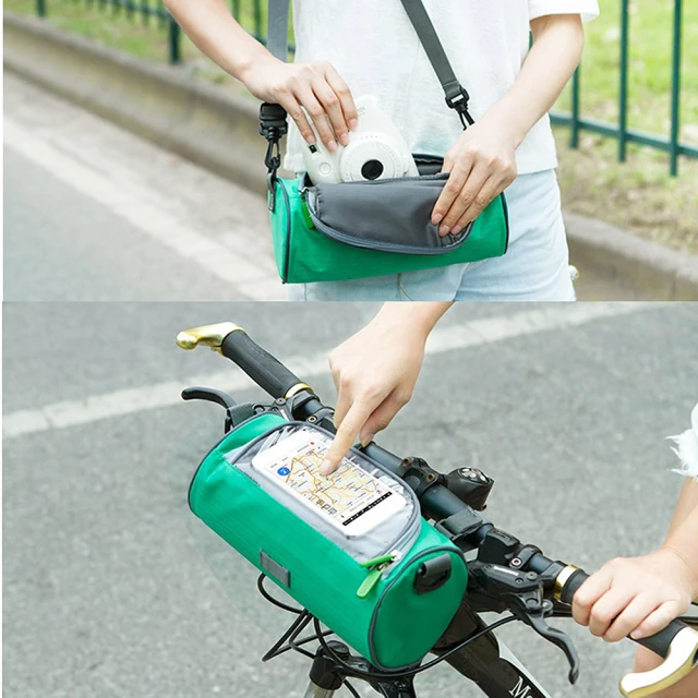 【E.City】可斜揹多功能自行車手機觸控圓筒包