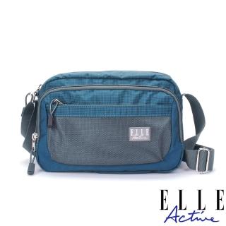 【ELLE active】Fish Net 漁網系列-側揹包/斜揹包-小-藍綠色