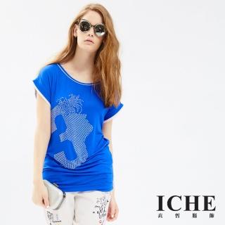 【ICHE 衣哲】數字珠飾長版造型上衣