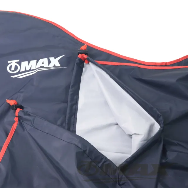 【OMAX】加大版尊爵機車龍頭罩M-藍黑(速)