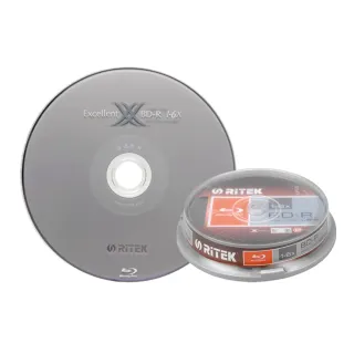 【RITEK錸德】6x BD-R 25GB藍光片 X版/10片布丁桶裝